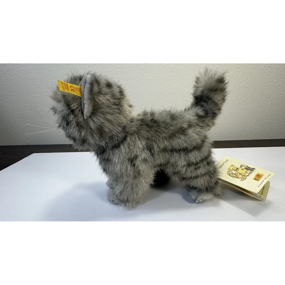 Steiff Cat‎ Whiskas Mom Cat Standing Gray Plush Original Ear Tag 075875